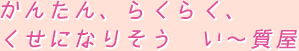 かんたん、らくらく、くせになりそう い~質屋